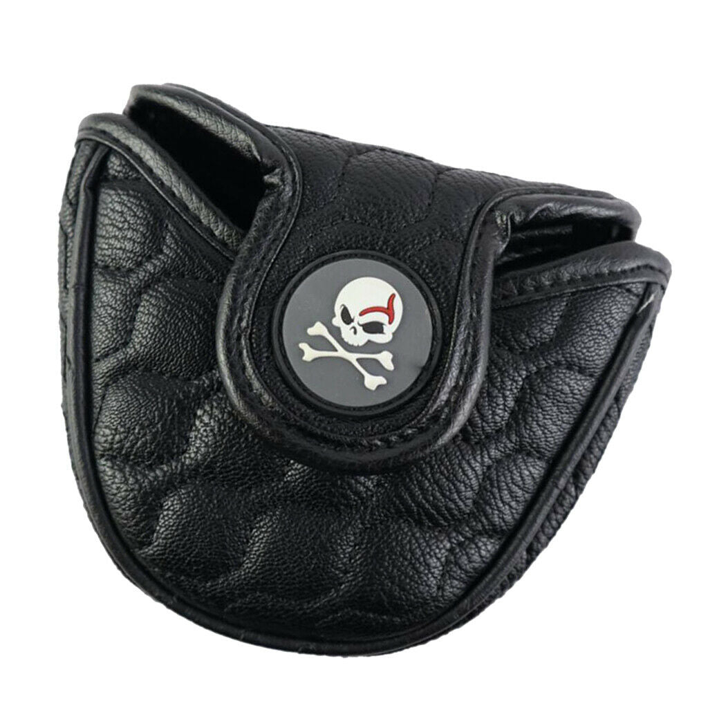Magnetic Golf Mallet Head Cover PU Leather Golf Club Headcover Semicircular