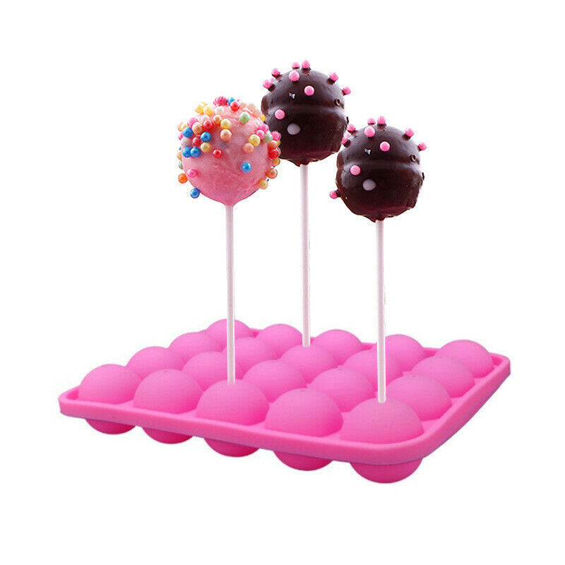 20 Holes Silicone Chocolate Mold Lollipop Sphere Maker Baking Mold Ice TrayBDAU