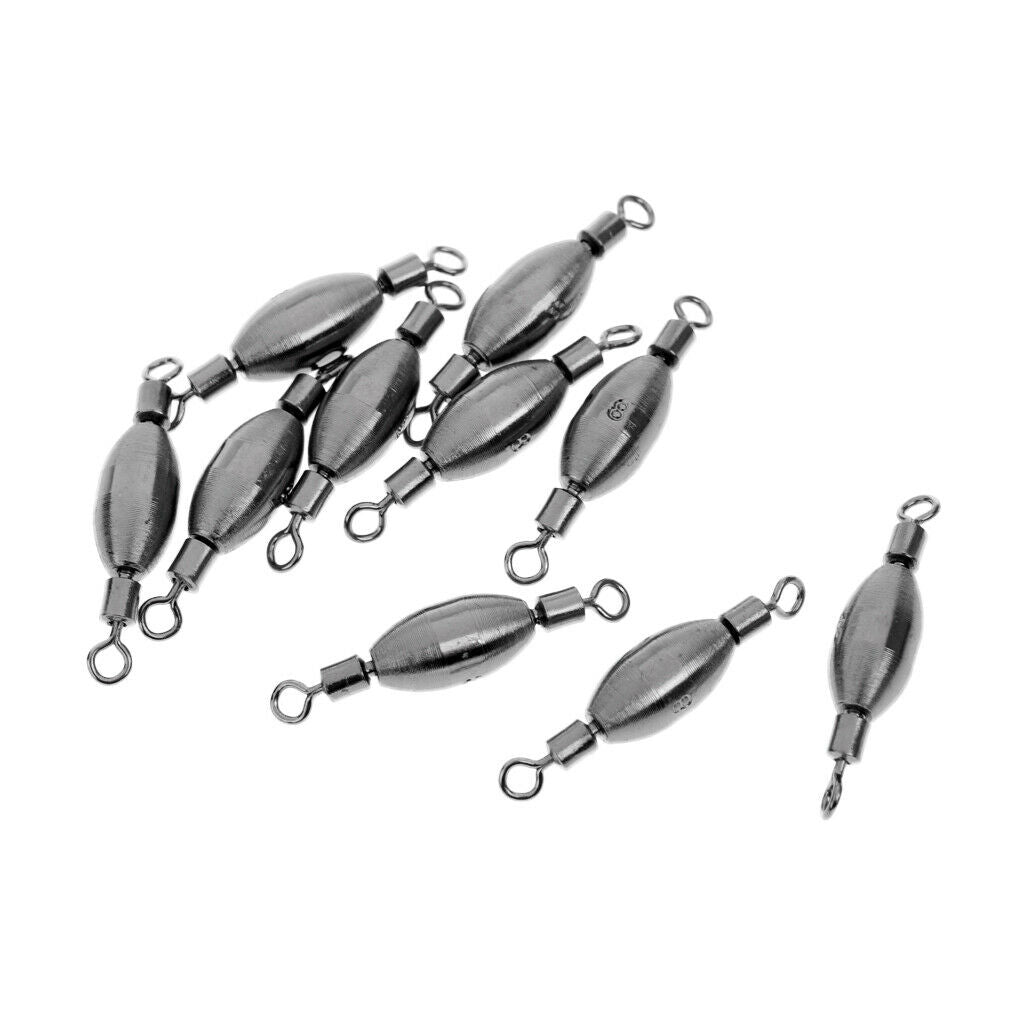 10Pcs Copper Quick Sinker Fishing Swivels Rolling Barrel Swivels Tackle 0.8