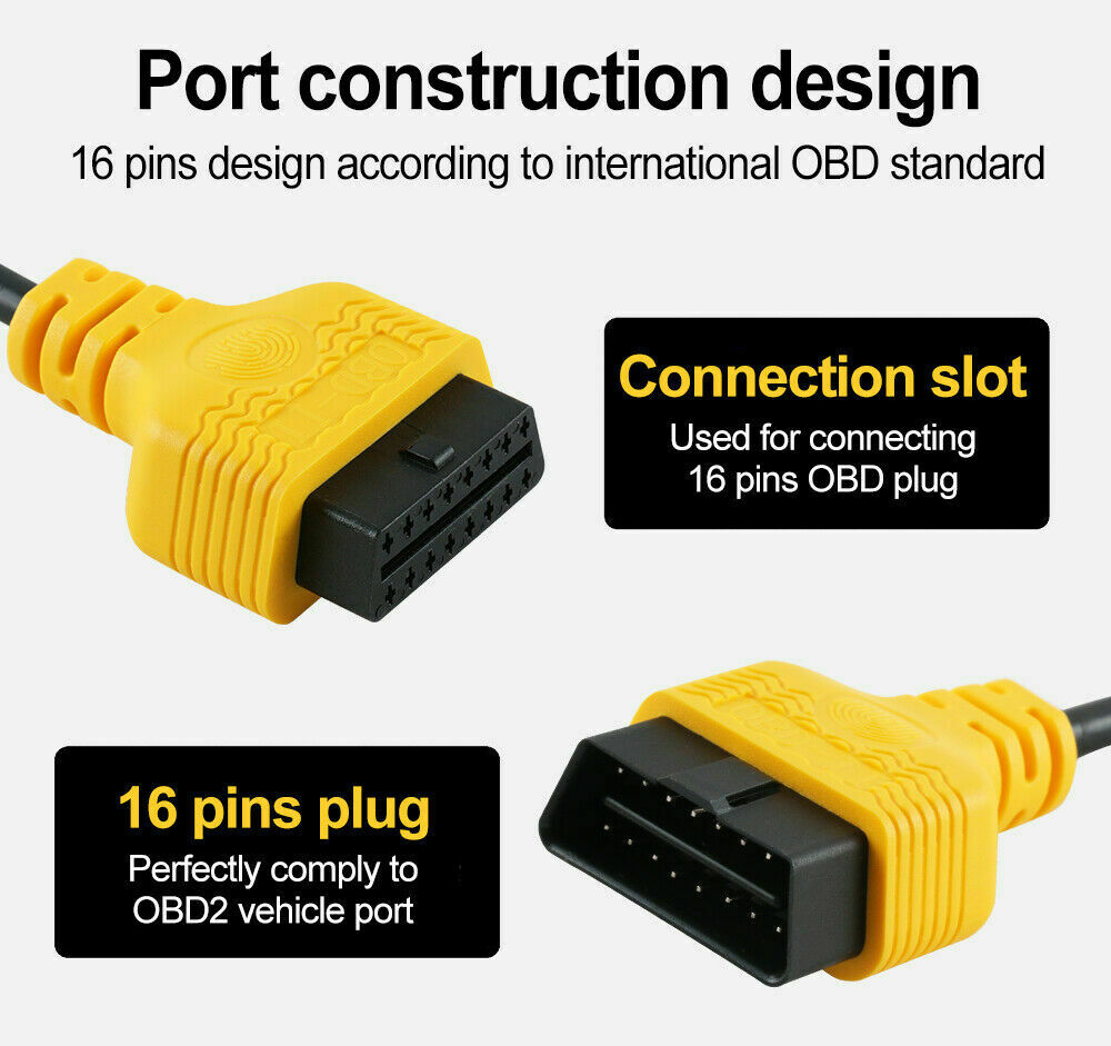 Autool OBD2 16PIN Male to Female Extension Cable Diagnostic Connector 30cm S150