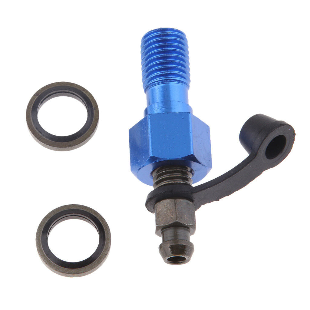 Blue Brake Caliper 10mm M10 x 1.25mm Banjo Bolt Bleed Nipple for Suzuki