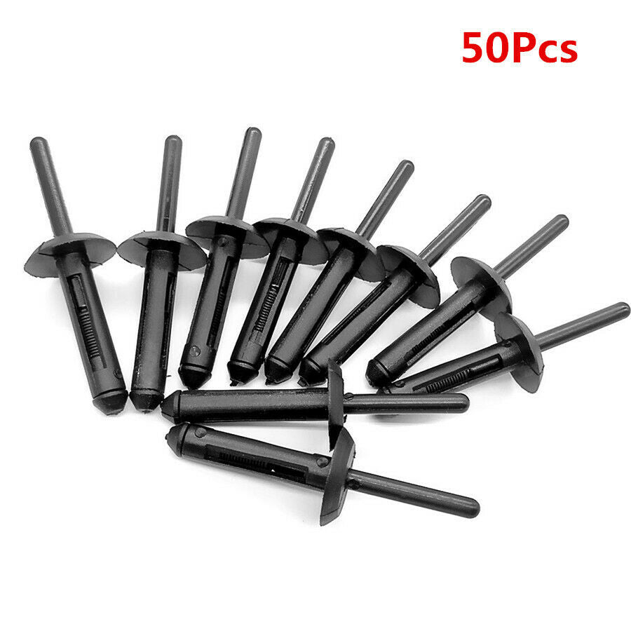 50Pcs Nylon Plastic Auto Fasteners Car  Fender Bumper Rivets Body Repair Clips