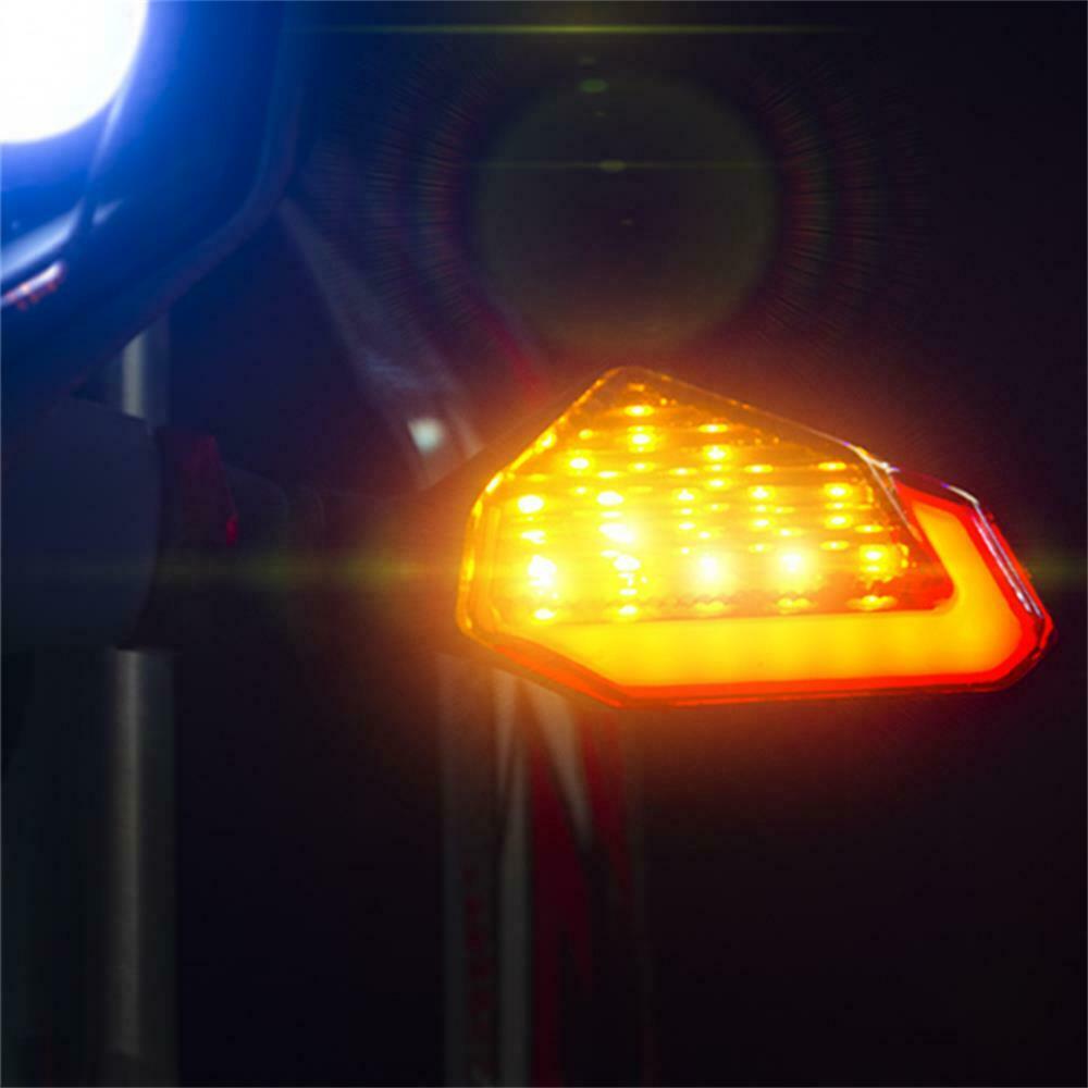 2X Motorcycle Indicators Flowing LED Turn Signal Lights Front Rear Universal 12V