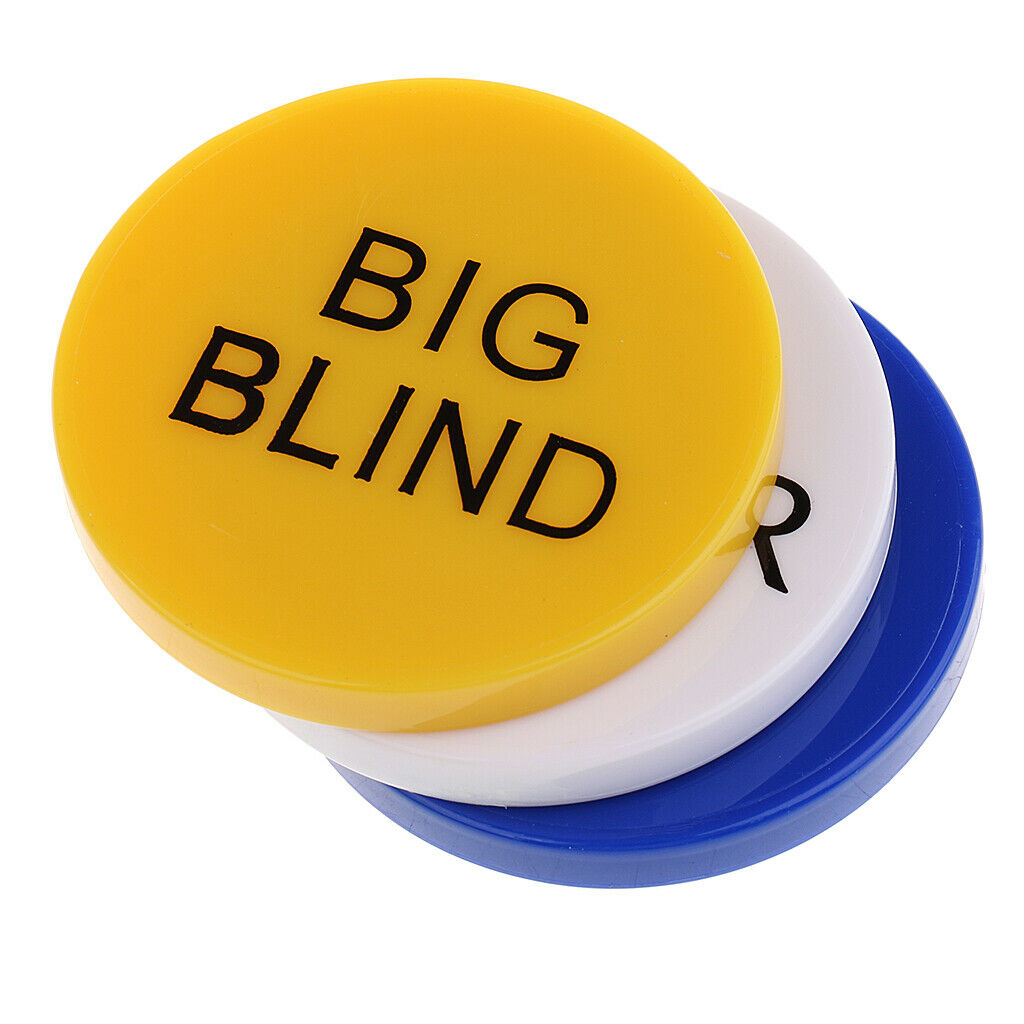 Portable 1 Set Poker Buttons Small Blind & Big Blind & Dealer Button 5cm