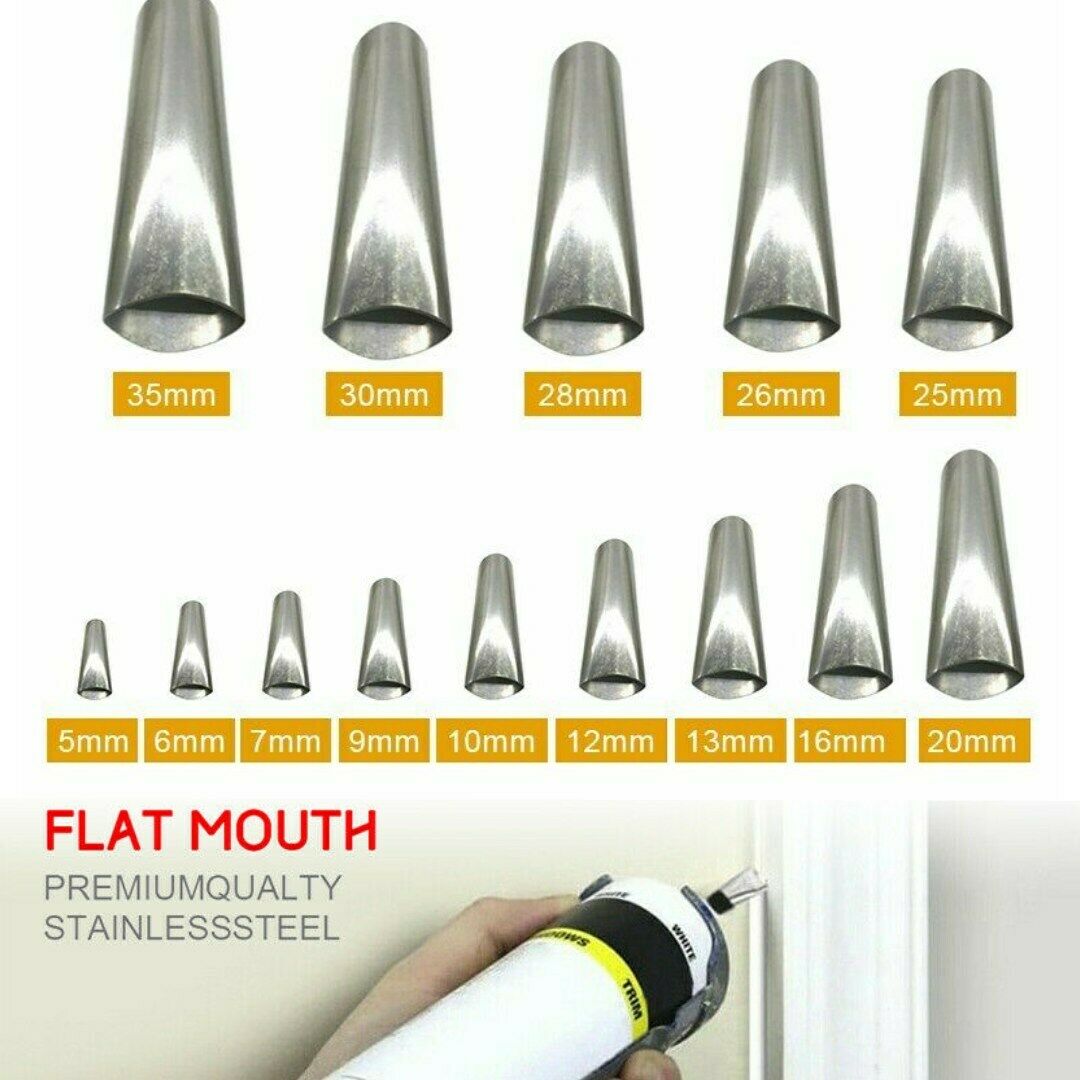 14Pcs Stainless Steel Applicator Tool Finisher Caulking Nozzle Kitchen Sealant