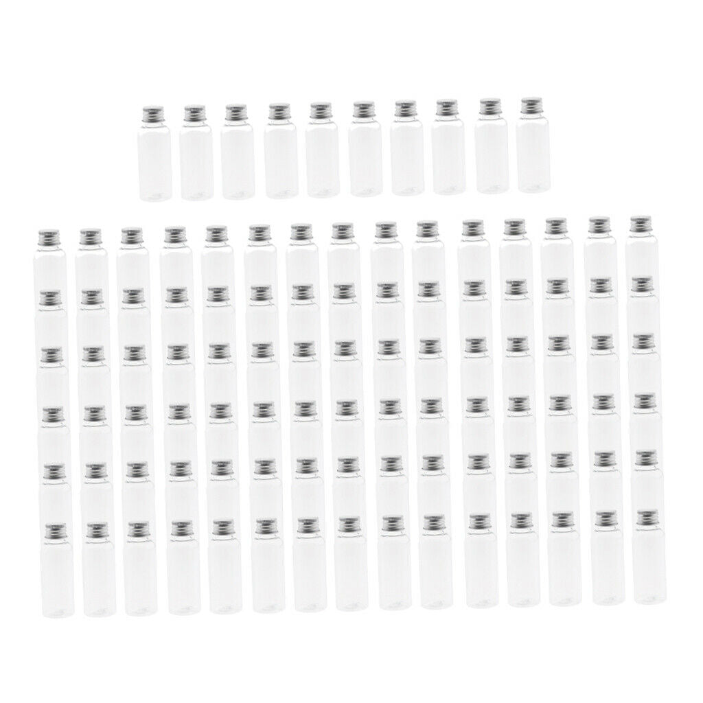 100Pcs Clear Empty Plastic Lotion Sample Bottles Set Leakproof Containers