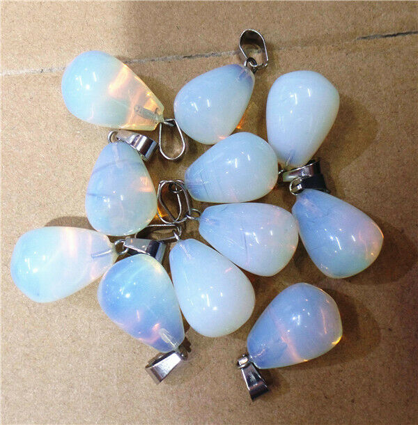 100Pcs 18x13mm Wholesale White Opal Teardrop Pendant Bead DIY Accessories HH8324