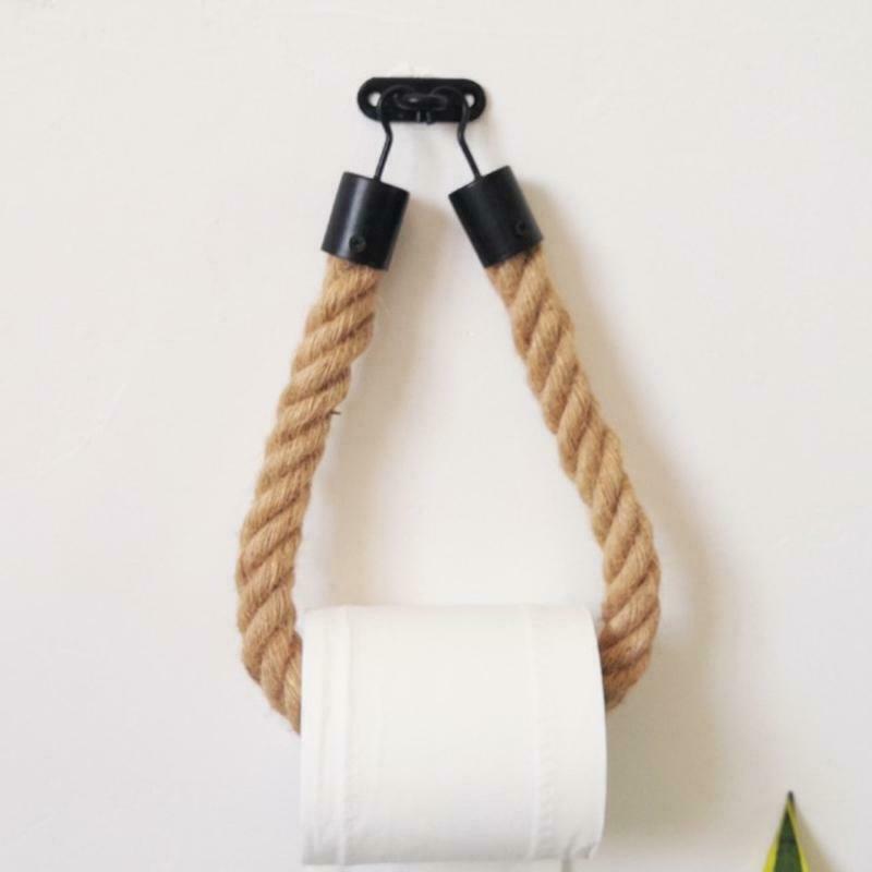 Nordic Style Handmade Towel Hanging Rope Tissue Holder Home Decor Towel Rack
