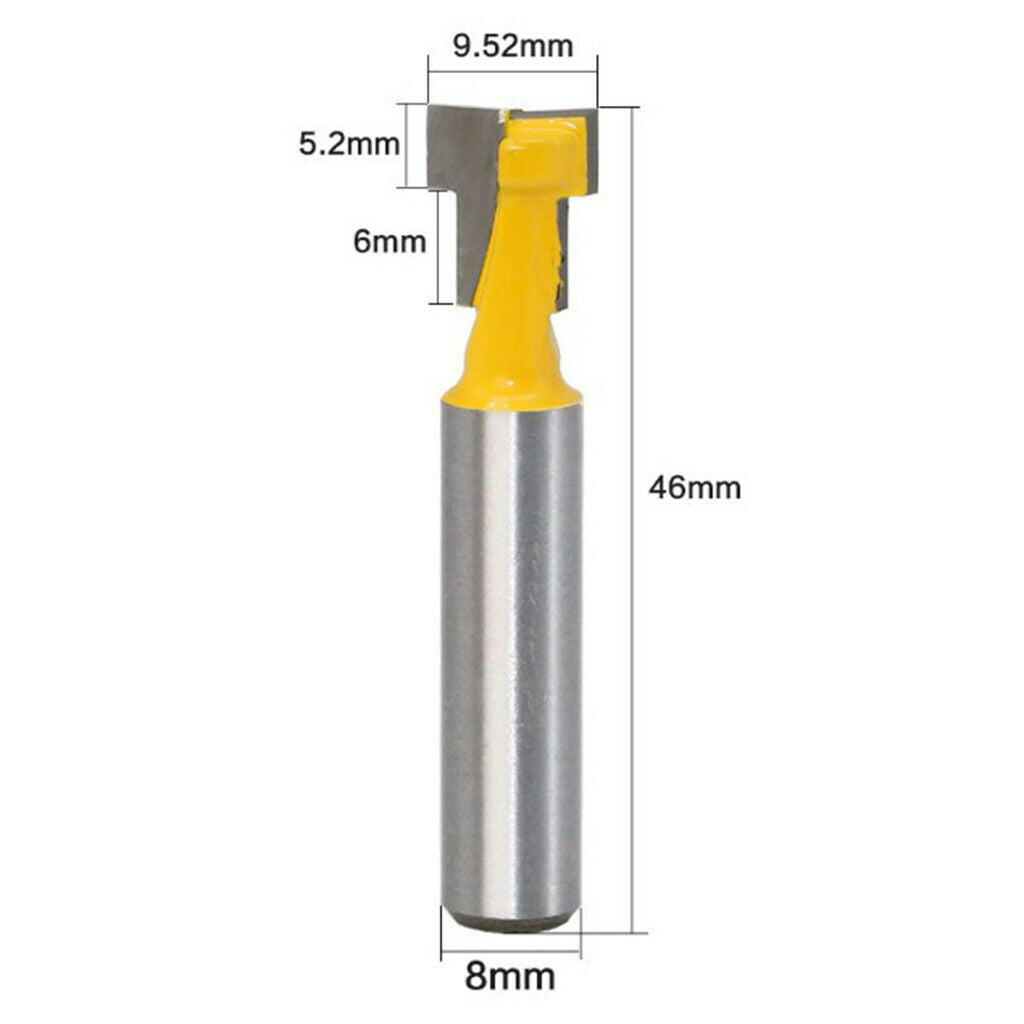 8mm Shank T-Slot Cutter Router Bit for 3/8-Inch Hex Bolt Heads