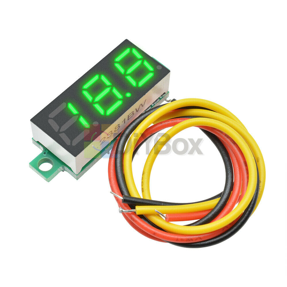 0.28inch Green LED DC 0-100V Voltmeter 3 Wire Digital Display Voltage Volt Meter