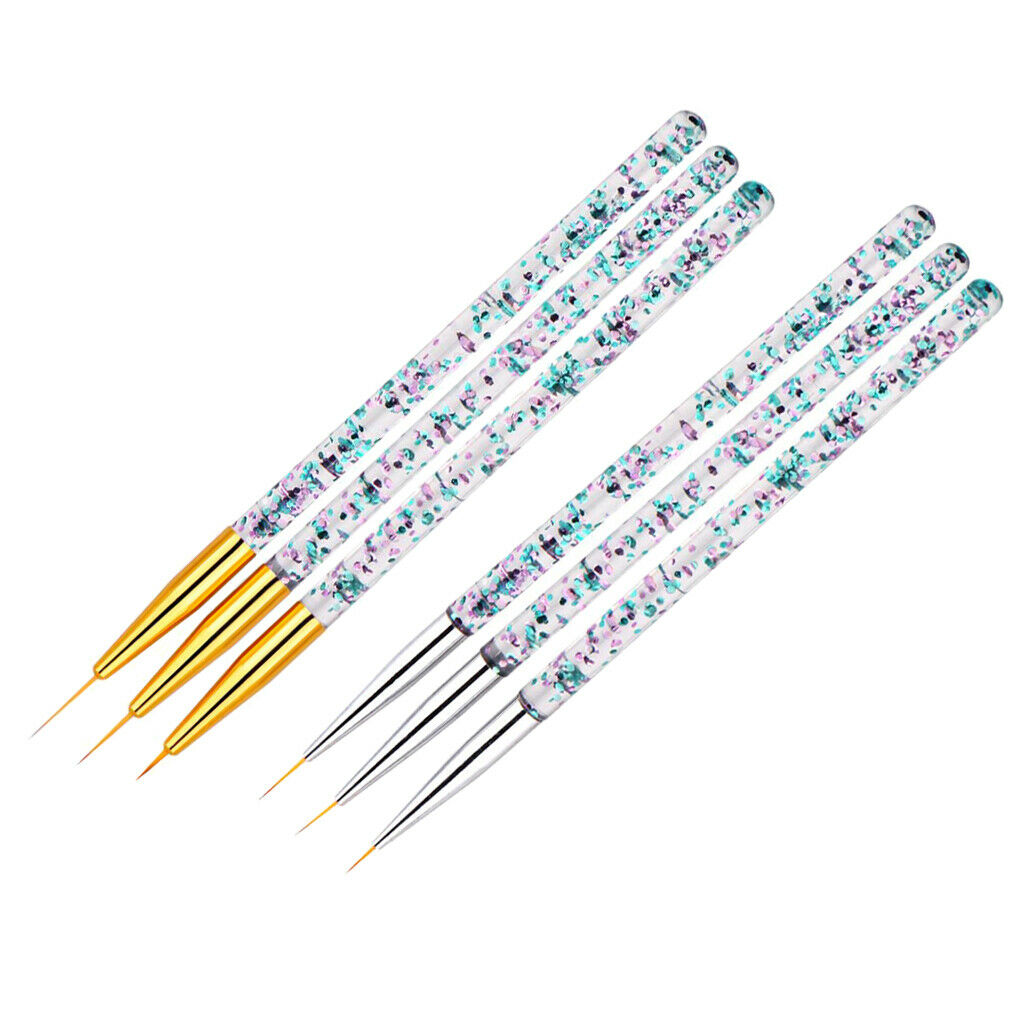 6pcs Nail Art UV Gel Polish Painting Brushes Drawing Detailing Brush Pens