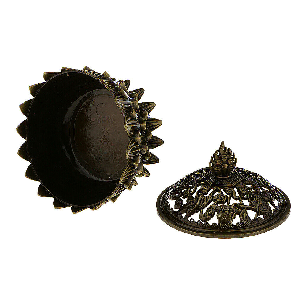 Lotus Incense Smoke Cone Aroma Burner Holder Stove Backflow Censer Bronze M