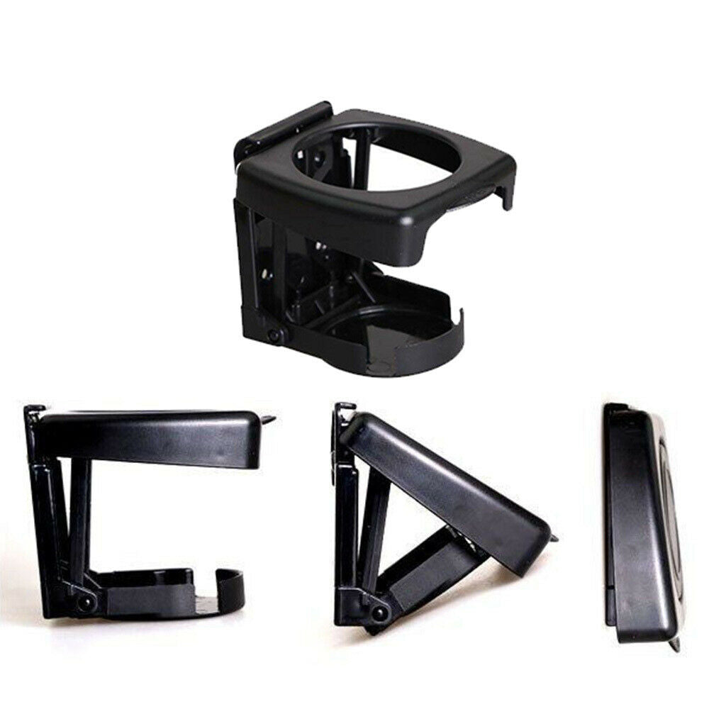 Car Vehicle Truck Hard Plastic Folding Drink Bottle Can Cup Holder Black 2x