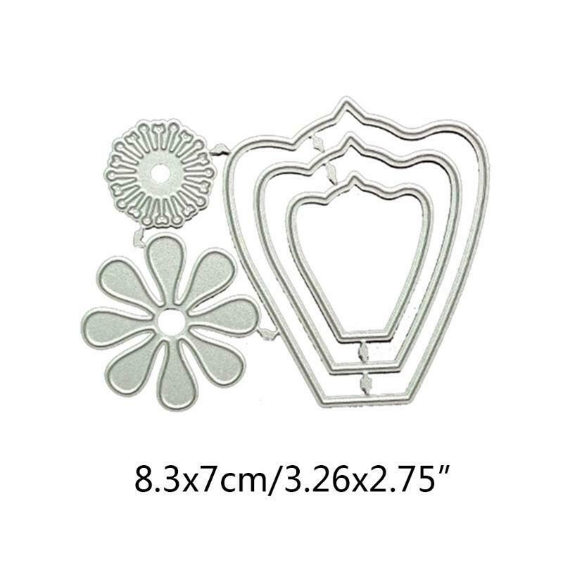 Delicate Flower Metal Cutting Die Durable Carbon Steel Die Cut Stencil for Craft
