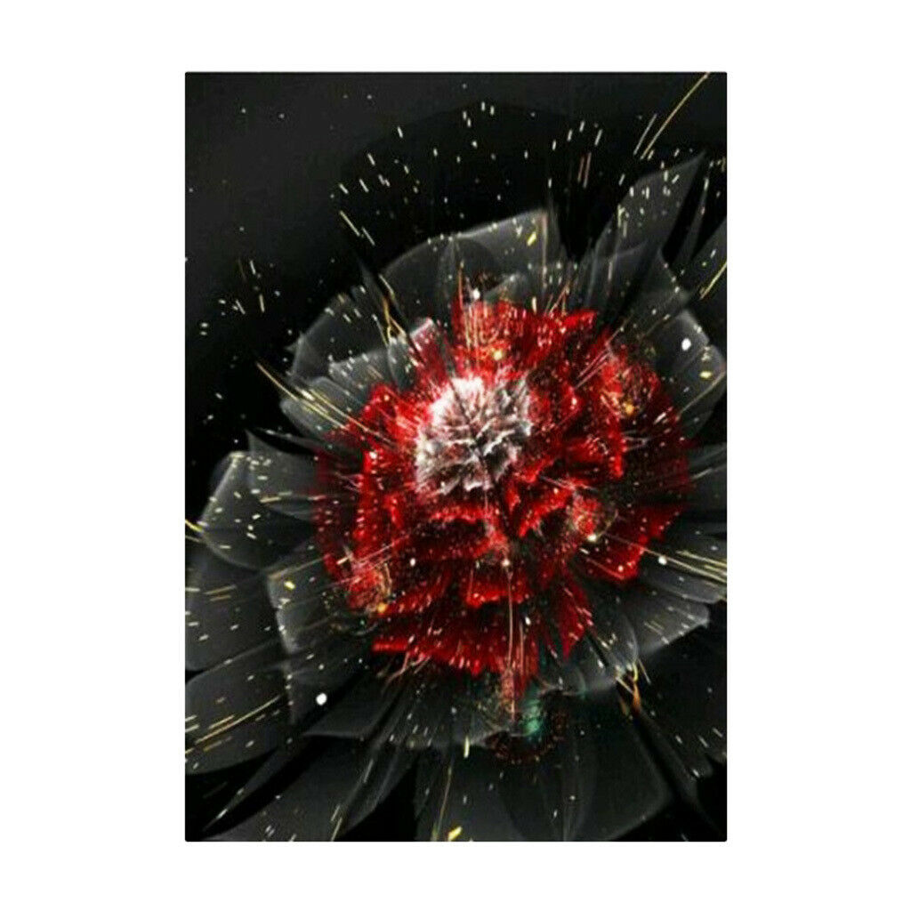 Floral Crystals Embroidery Kits DIY Handcraft Painting Red Rose