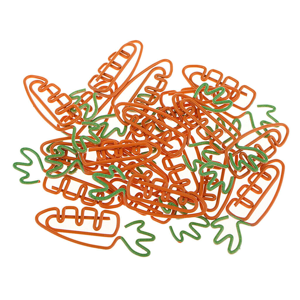 20pcs Carrot Shape Metal Paper Clips File Photo Clips Office School Supplies