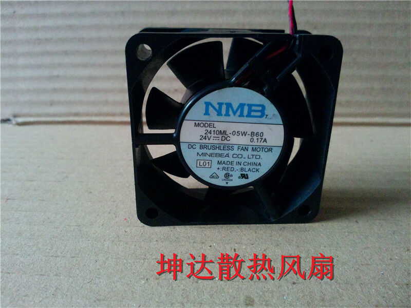 For NMB 2410ML-05W-B60 fan 60*60*25mm 24V 0.17A 2pin