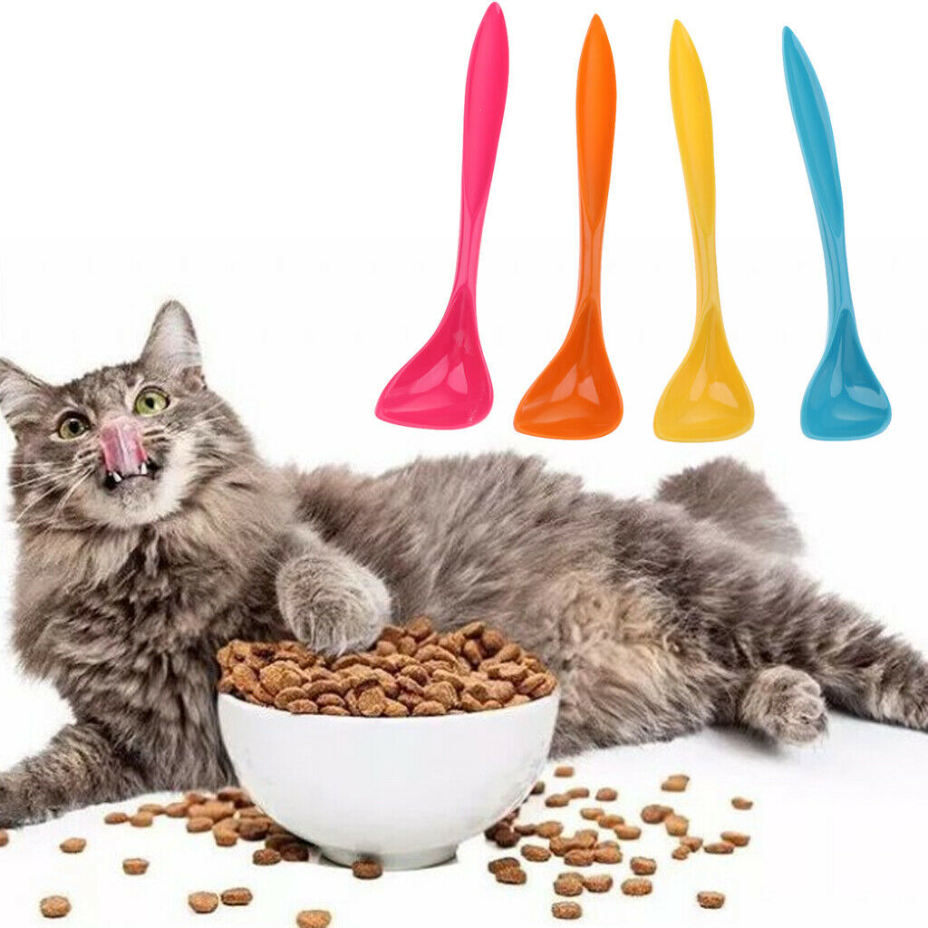 2 pcs Melamine Pet Dog Cat Can Food Spoon with Long Handle (Random Color)