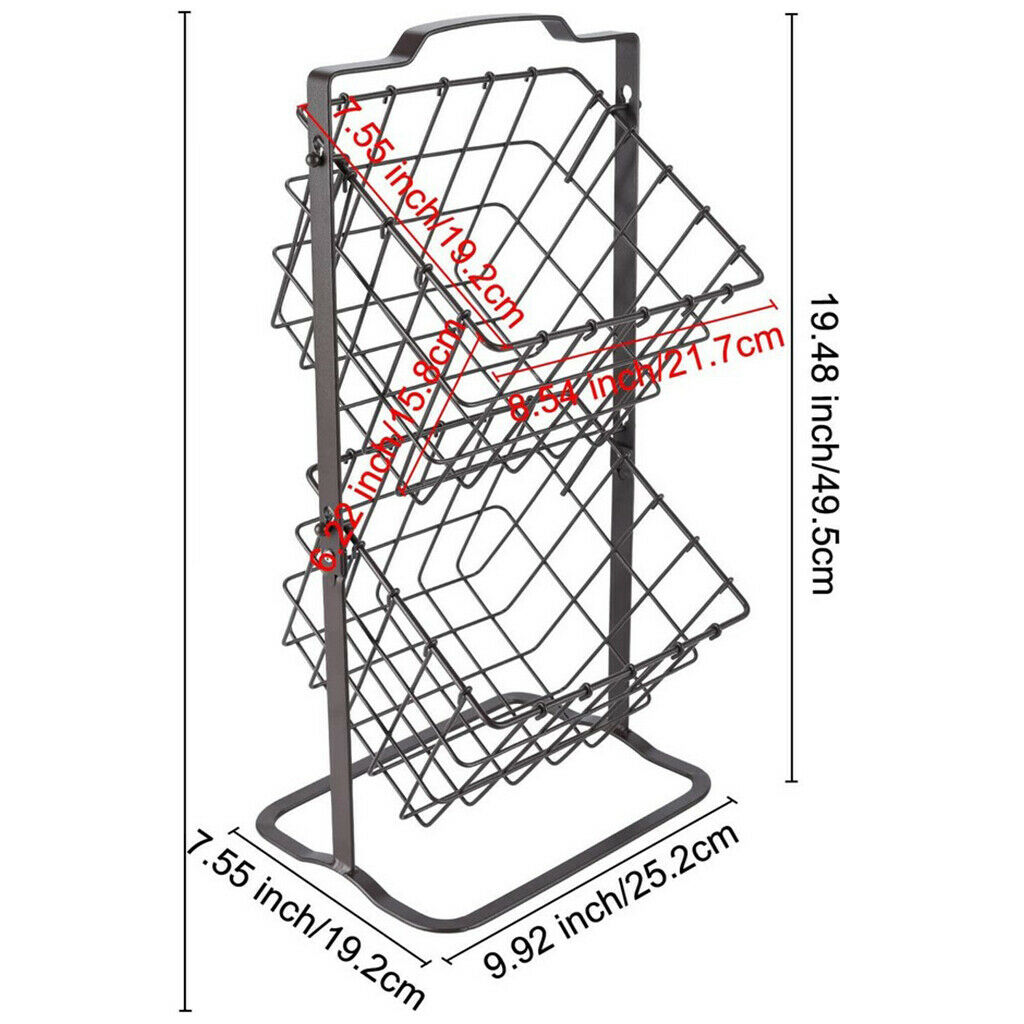 Double Layer 2-Layer Fruit Basket Countertop Storage Organizer Display Stand