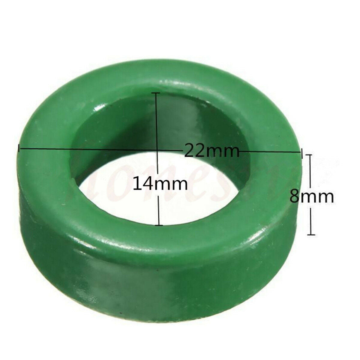 5X 22mm x 14mm x 8mm Round Green Transformers Toroid Ferrite Cores for Inductors