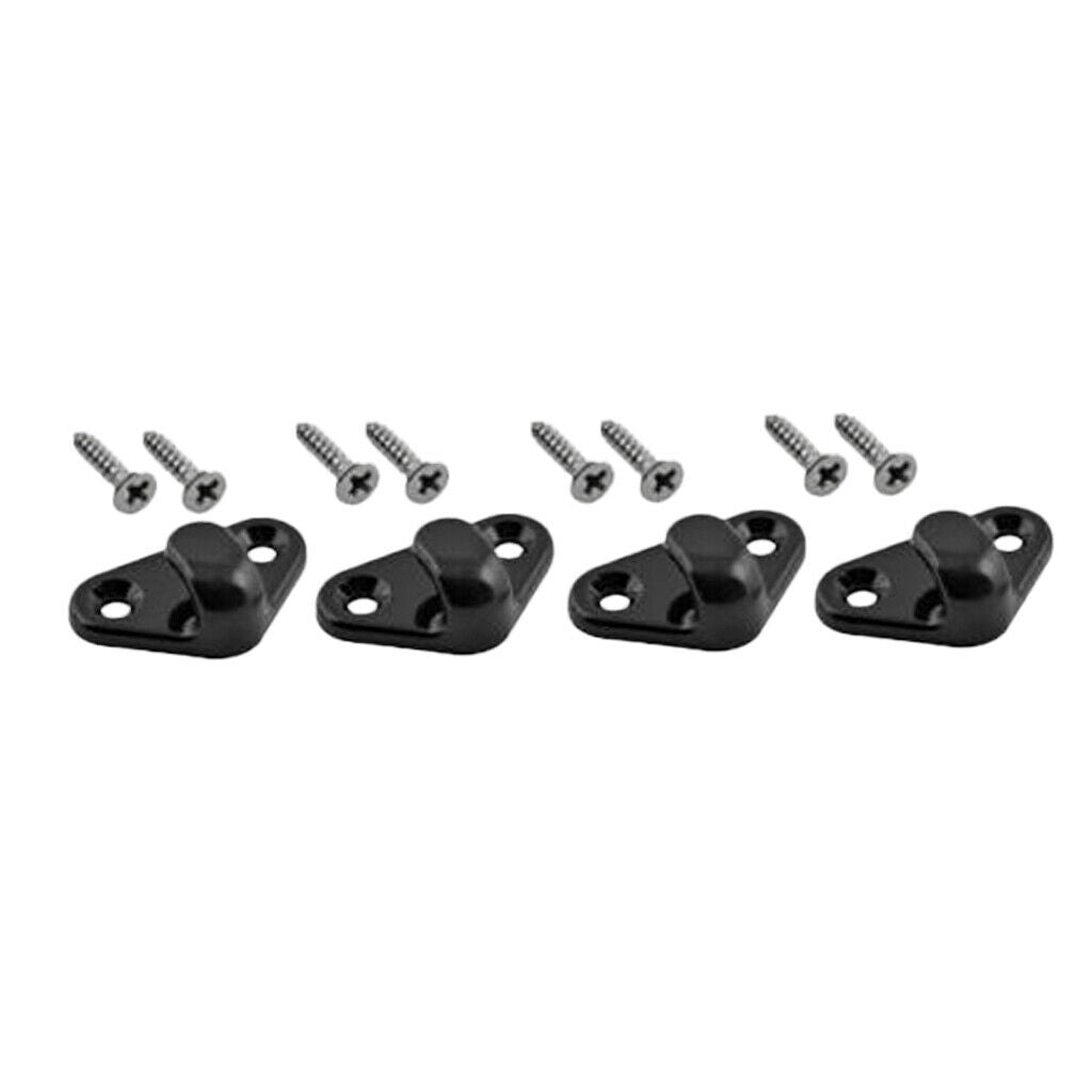 4x Durable Nylon Canoe Kayak Lashing Hooks Bungee Kit Replacement w/ Screws