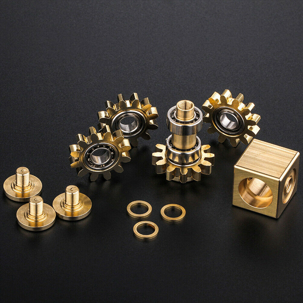 Pure Copper Four-tooth Fingertip Spinning Top Toys Cube Metal Stress Relief Toys