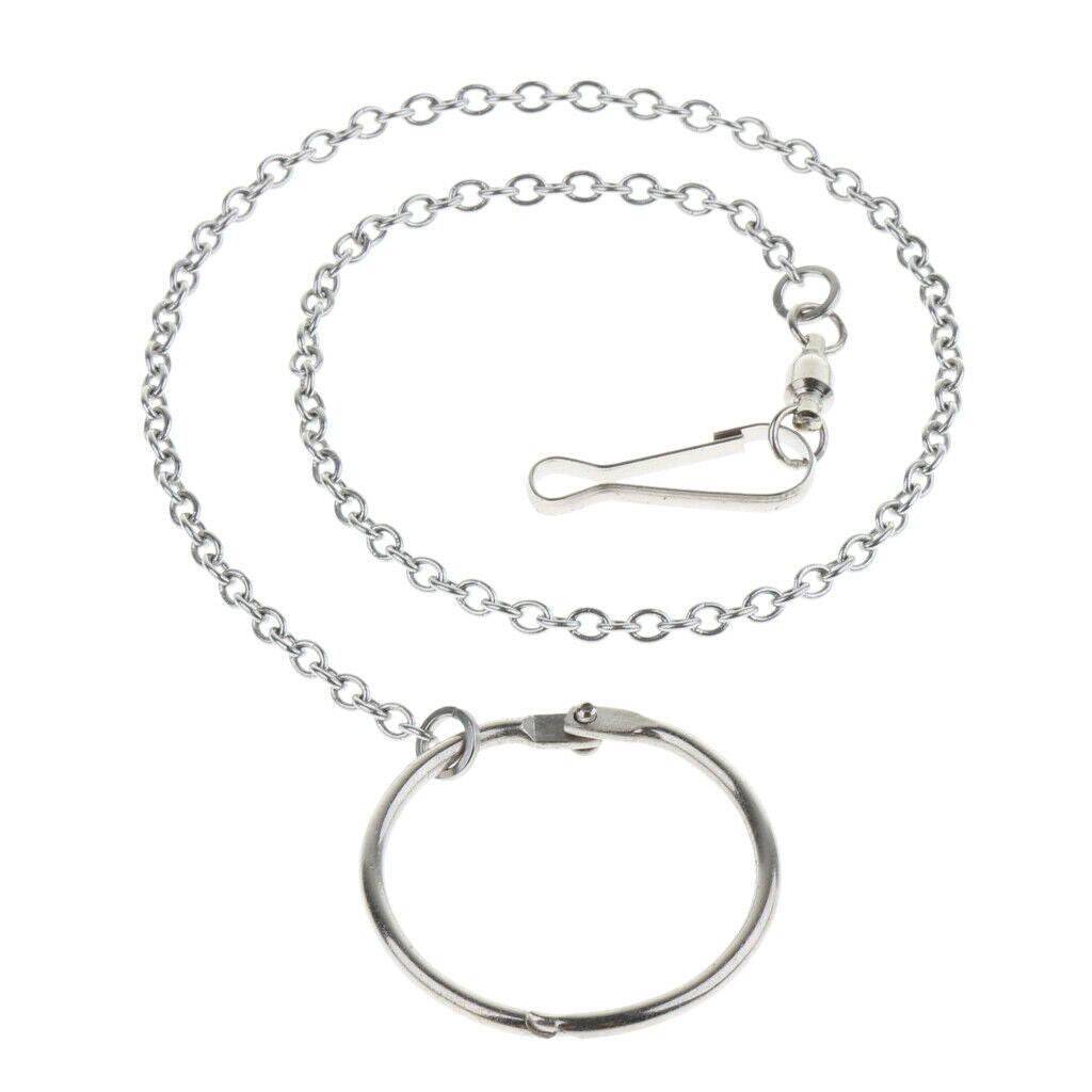 2 Pcs Bird Training Ring Parrot Foot Stainless Steel Fission Chain Leash, Easy