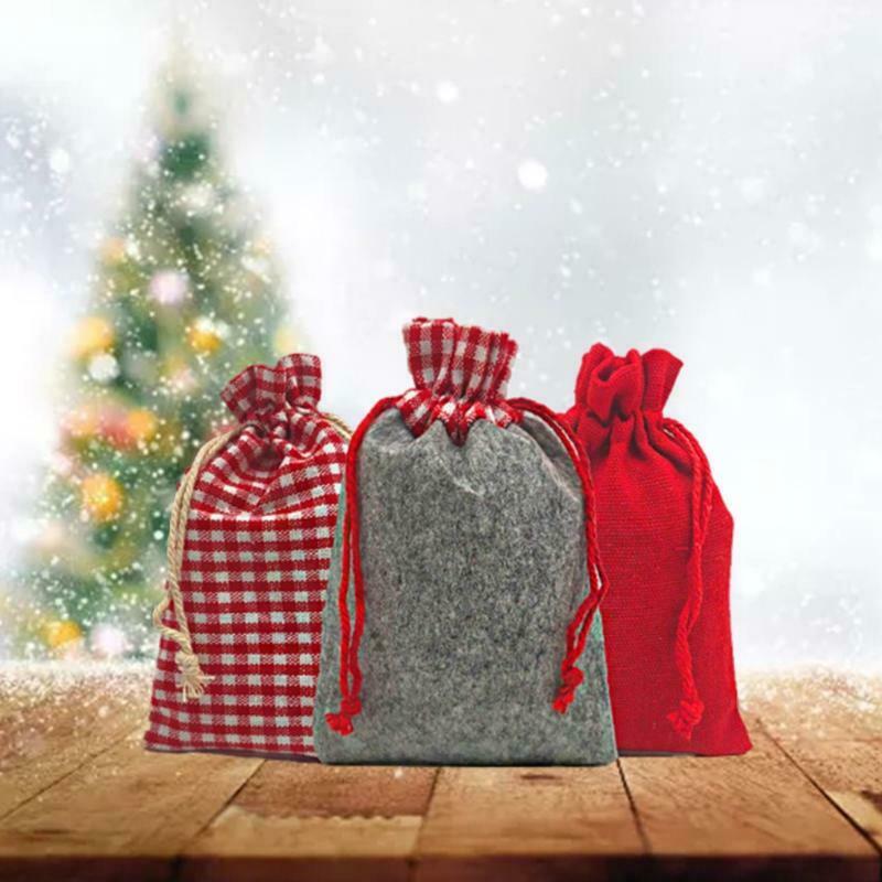 Christmas Advent Calendar 2021 Decorations 24 Days Burlap Gift Bags Favors Home
