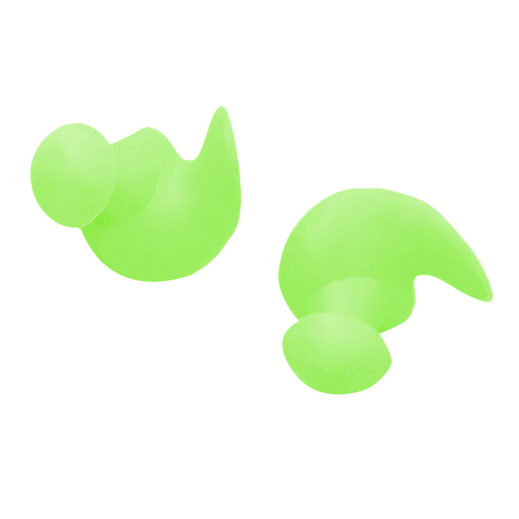 2X Swimming Ear Plug Diving Earplug Shower Noise Cancelling with Case Green