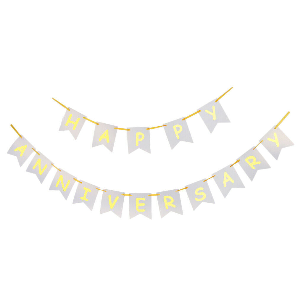 Happy Anniversary Paper Banner Garland Sign Hanging Decor Photo Prop 3 m