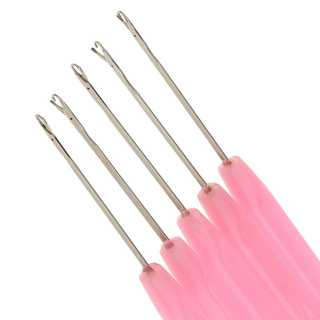 10 Salon Pulling Hook Loop Needle Tools for Micro  Hair Extensions Braid