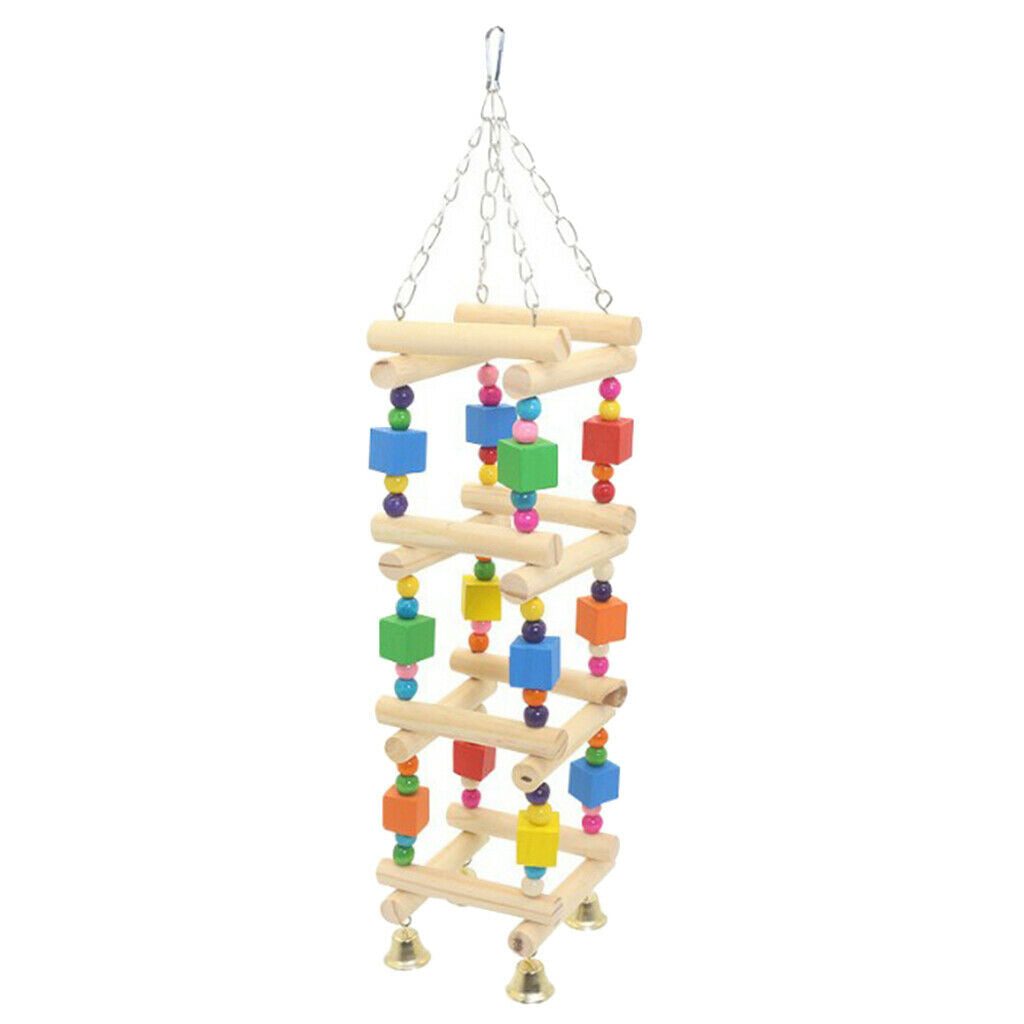 Wood Perch Gym Stand Parrots Bird Playground Parakeet Chewing Toys