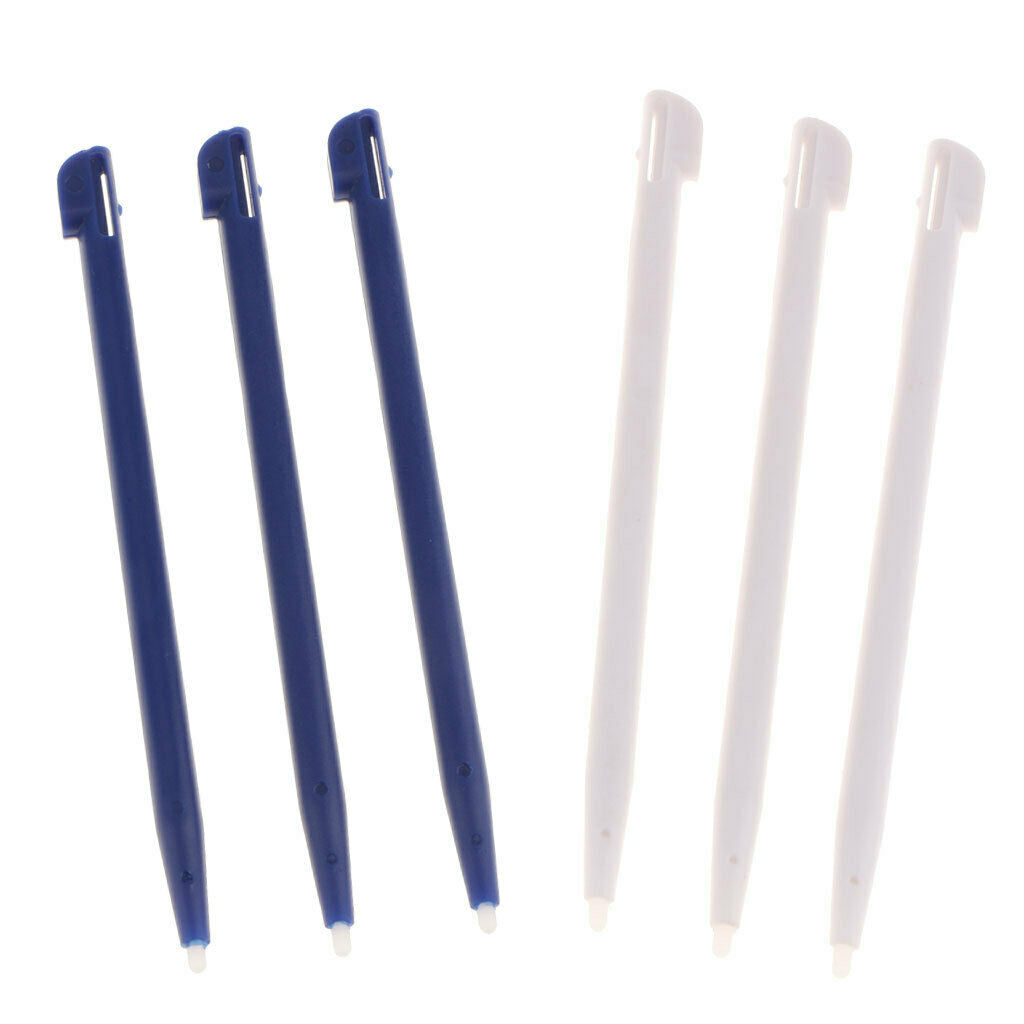 6pcs Slot in Touch Screen Pen Stylus Resistive for   White+Blue