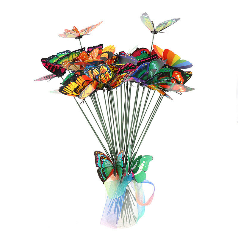 Bunch of Butterflies Double layer Stakes Flower Pots Garden Yard Planter .l8