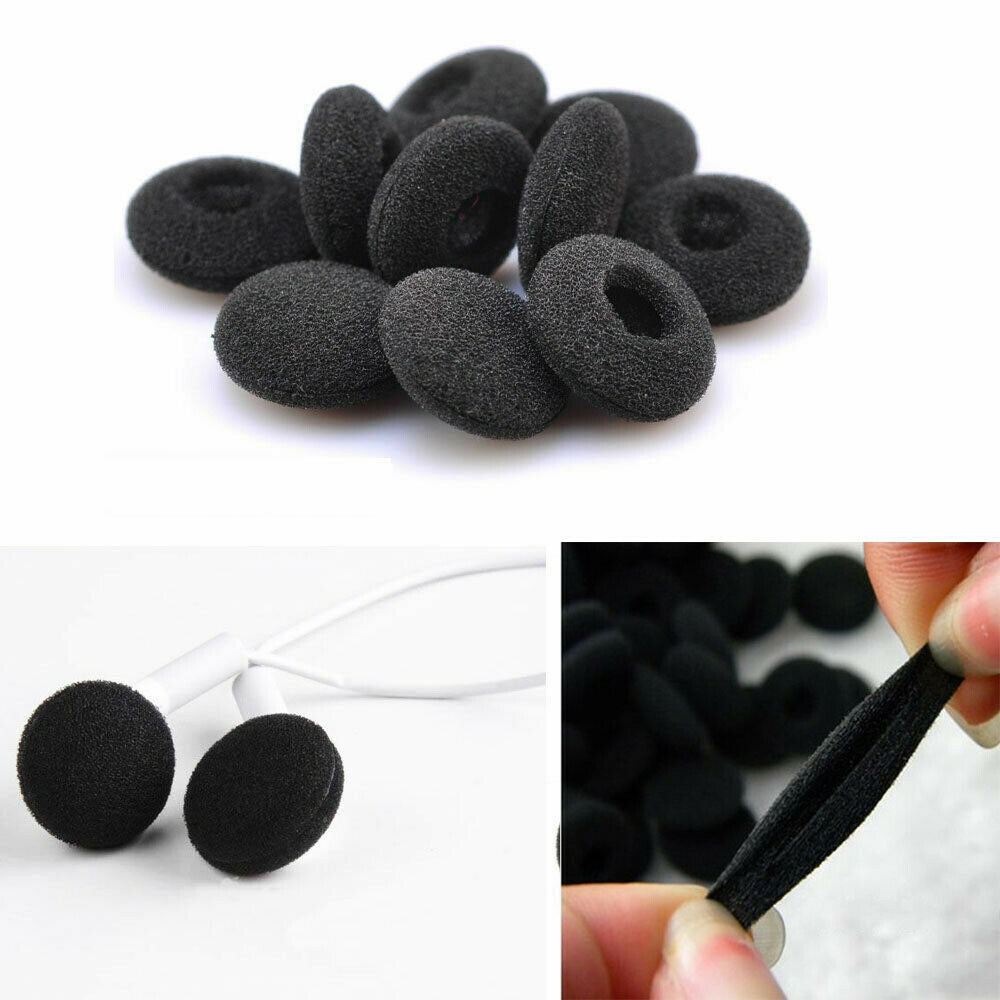 8Pcs Elastic Sponge Earbuds Covers Ear Pad Replacement Sleeves 55mm Black