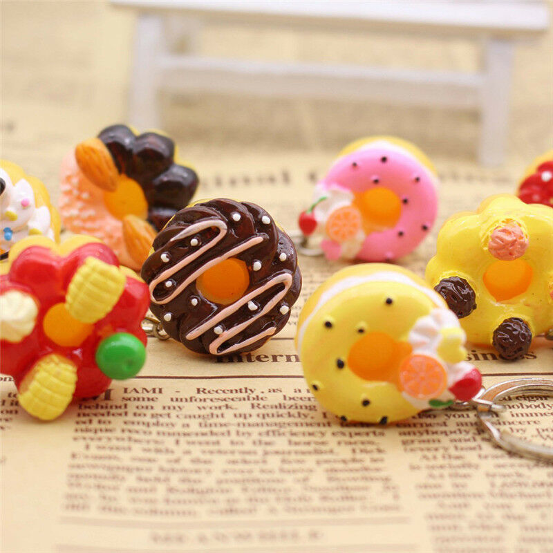 Sweet Cake Keychain Pendant Bread Food Keyring Gift  Bag Purse Key Chain .l8