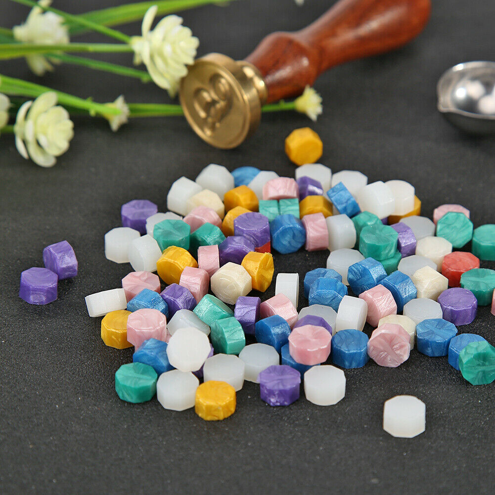 100pcs Octagon Fire Painting Pill Retro Sealing Wax Grain for Hand Account @