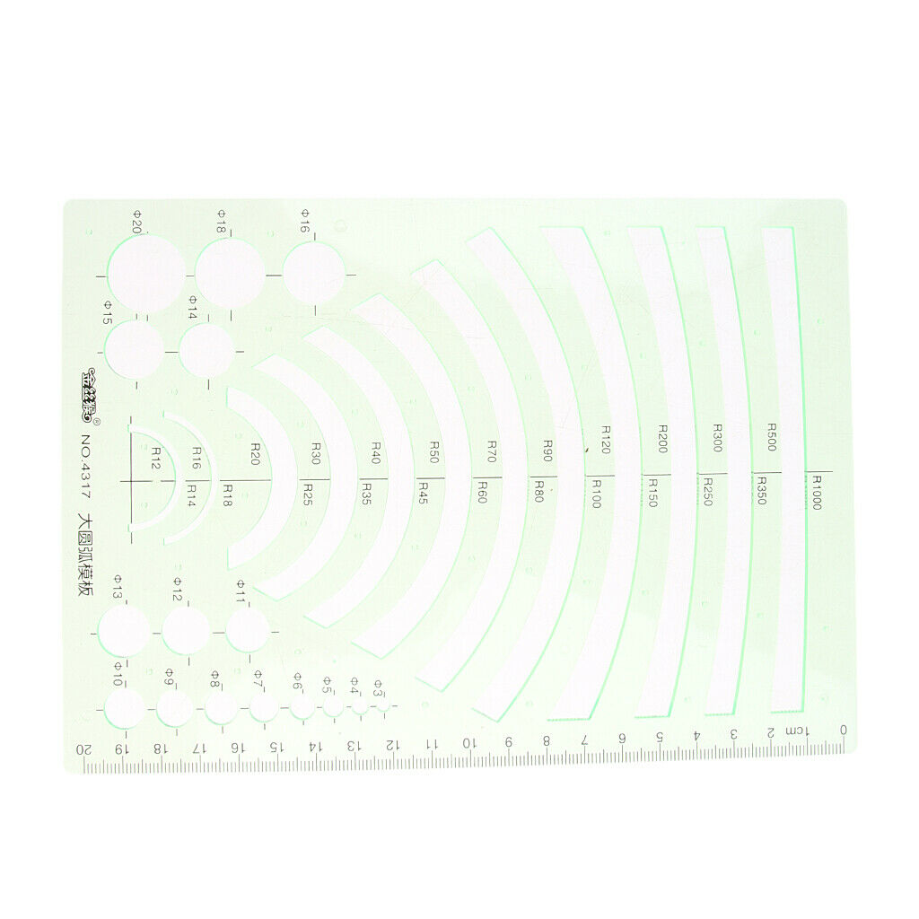 Arc Template Stencil Mathematics Metric Ruler Design Drawing Drafting Tool