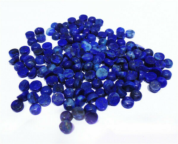 100Pcs 4x2mm Natural Blue Lapis Lazuli Round Cab Cabochon Jewelry Making HH8439