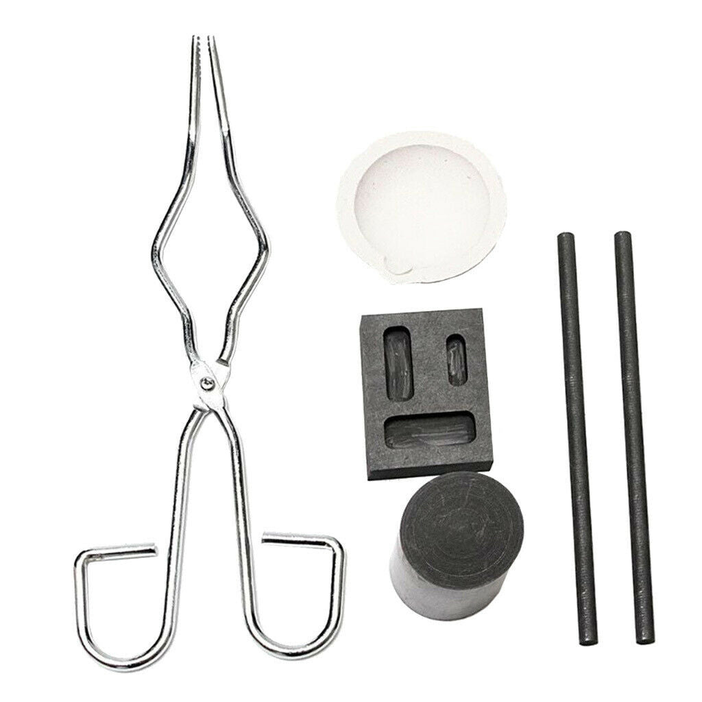 6x Graphite Crucible Set Graphite Mold Kit Torch Melting Casting Jewelry Repair