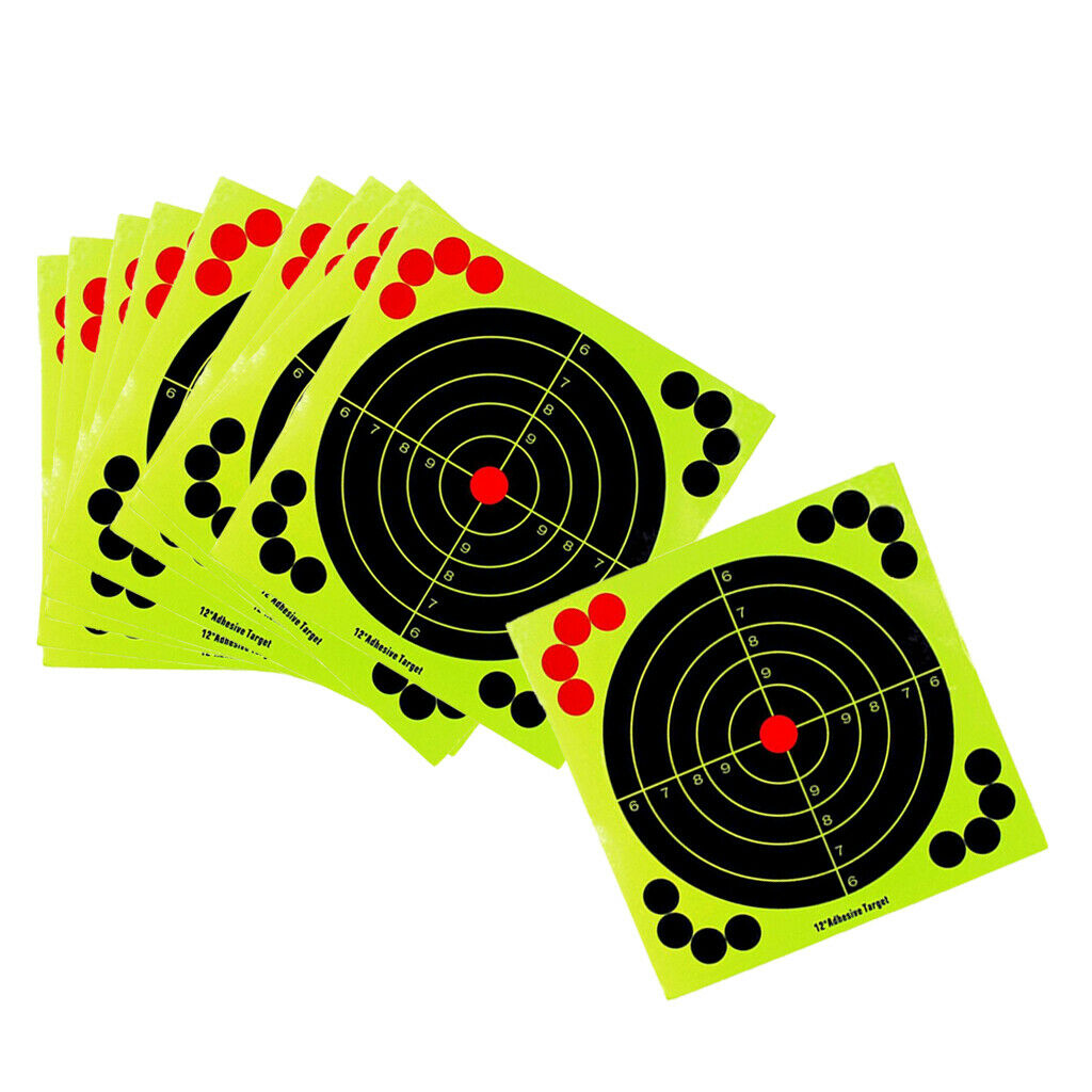 10x 12inch Round Shape Shooting Targets Self Adhesive Gun Range Paster