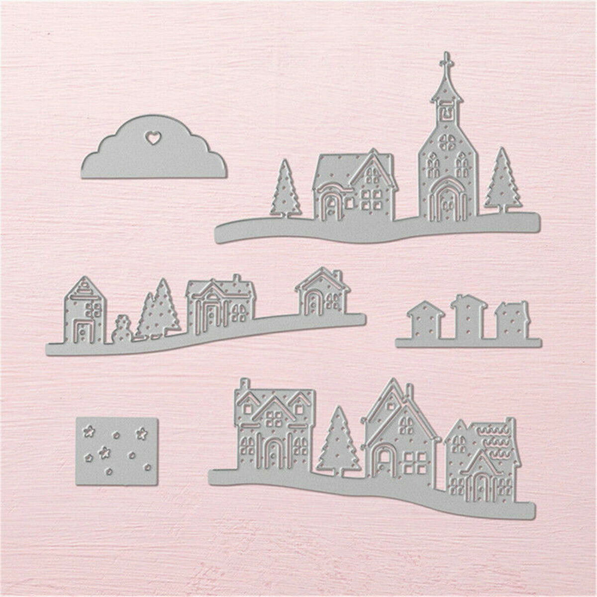 Village House Metal Cutting Dies Craft Scrapbooking Card Making Embossing DIY