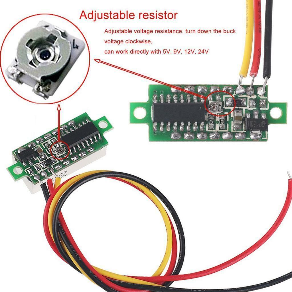 10PCS Red 0.28" LED Digital Panel Voltage Meter Gauge Voltmeter Module 4-40V
