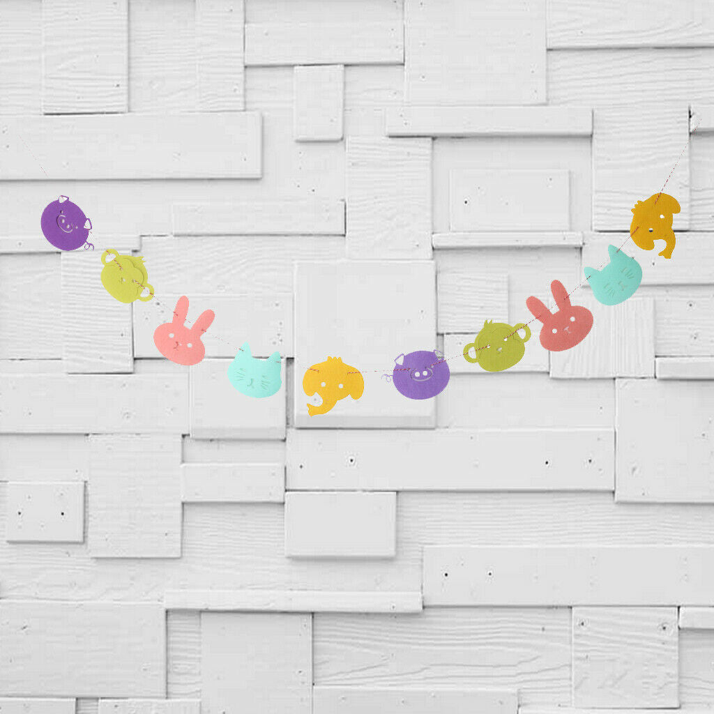 Lovely Animal Banner Kids Birthday Baby Shower Party Hanging Decoration