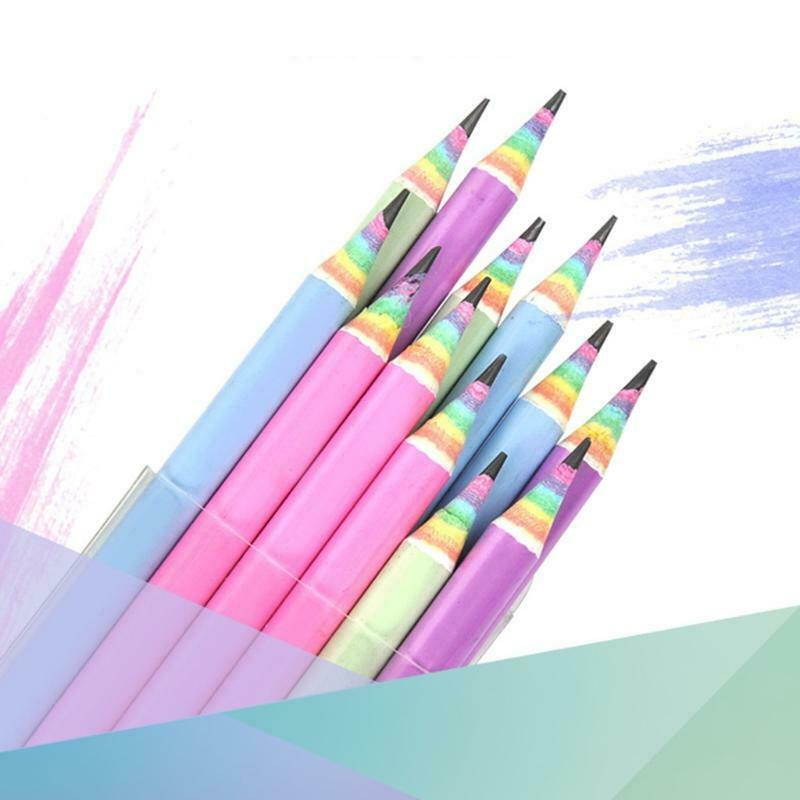 Set of 12 HB Pencils Rainbow HB Pencils for Class Rewards Student School Home