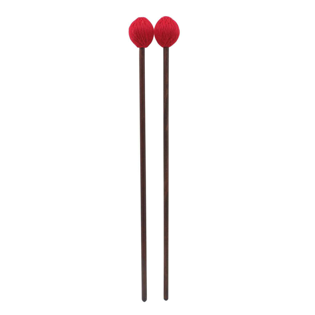 1 Pair Marimba Xylophone Mallets Sticks Red Hammer Head 42.5cm for Kids Adults