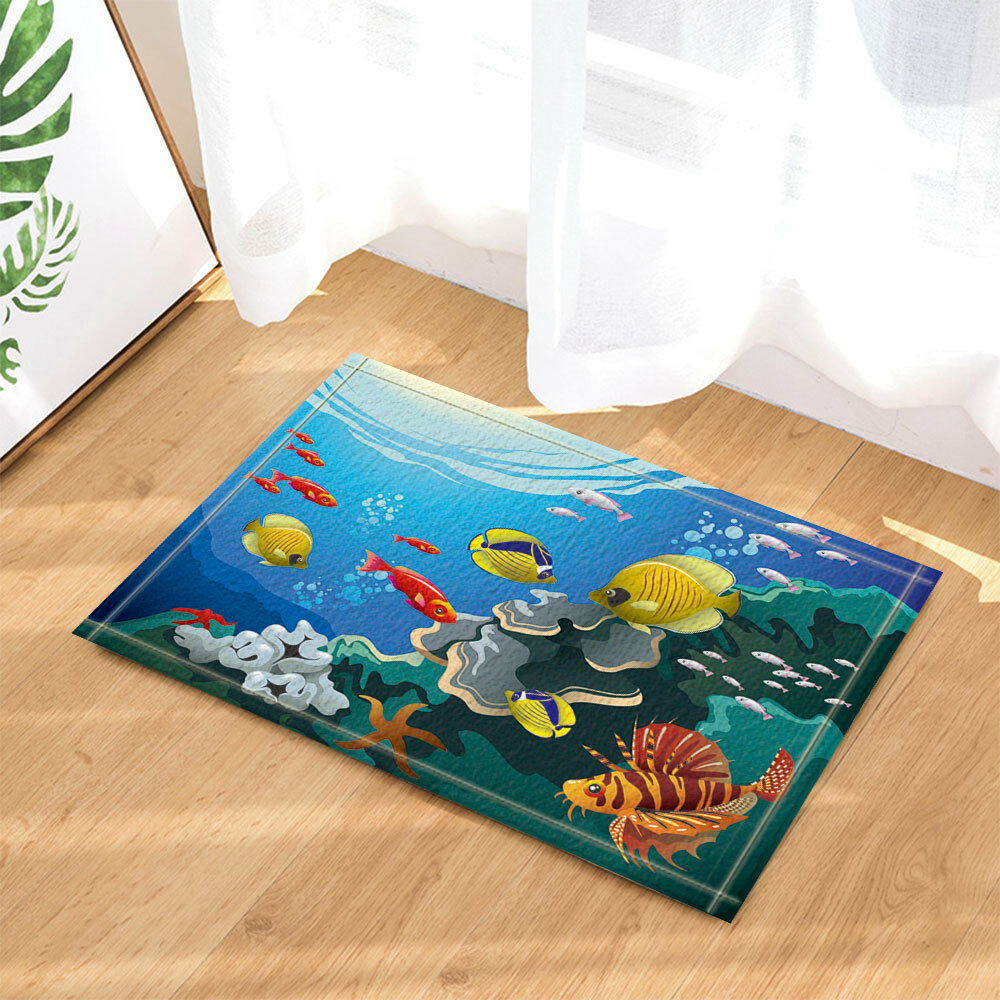 Ocean Tropical Fish Coral Undersea World door mat Bath Carpet doomat Bathmat