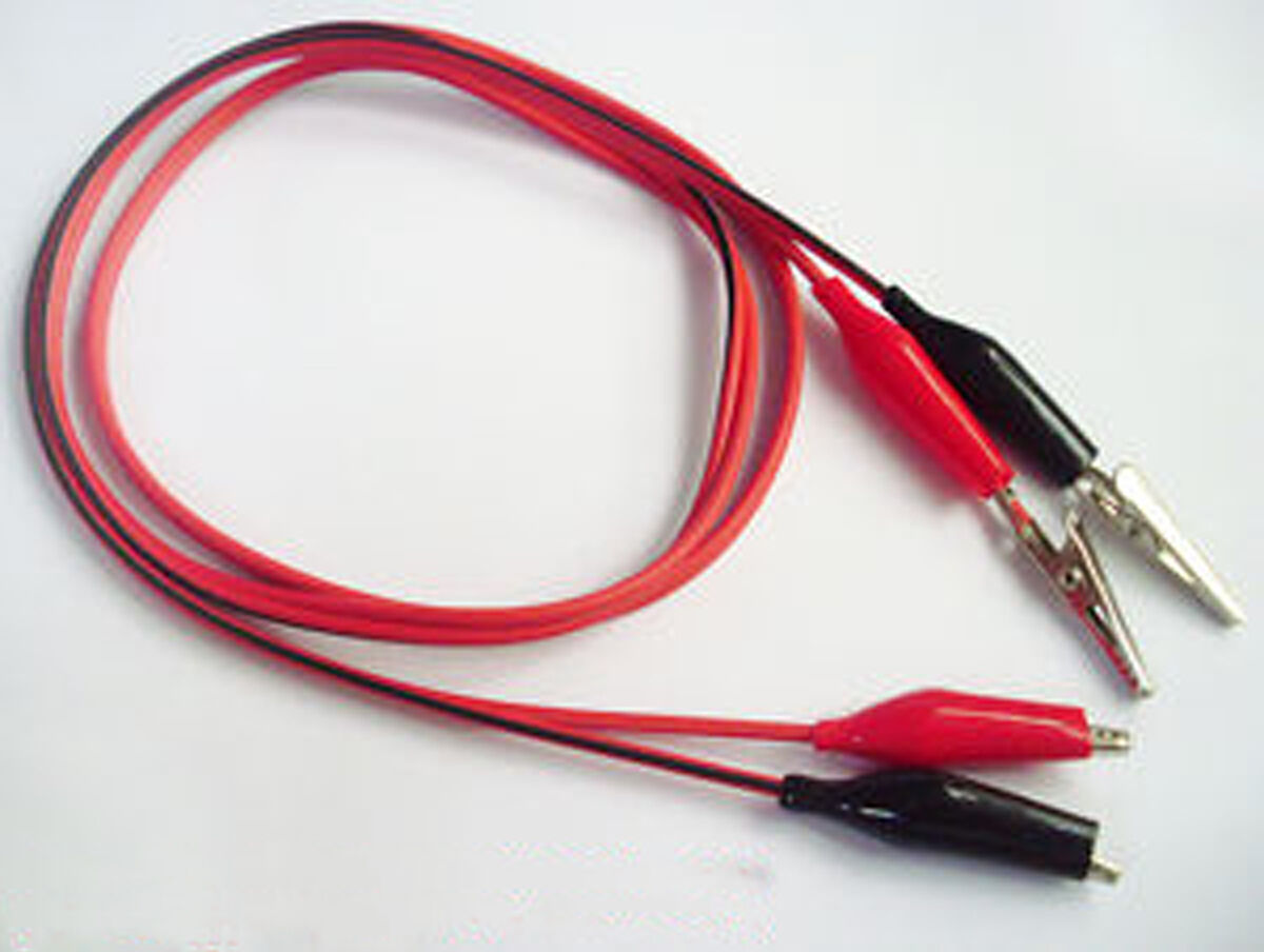 10sets 1M Dual Alligators Test Clip Cable Lead Jumper Black & Red New