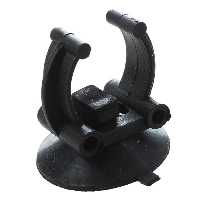 Plastic Aquarium Heater Clips Holder 33mm Dia Sucker 2 Pcs Black V9D9
