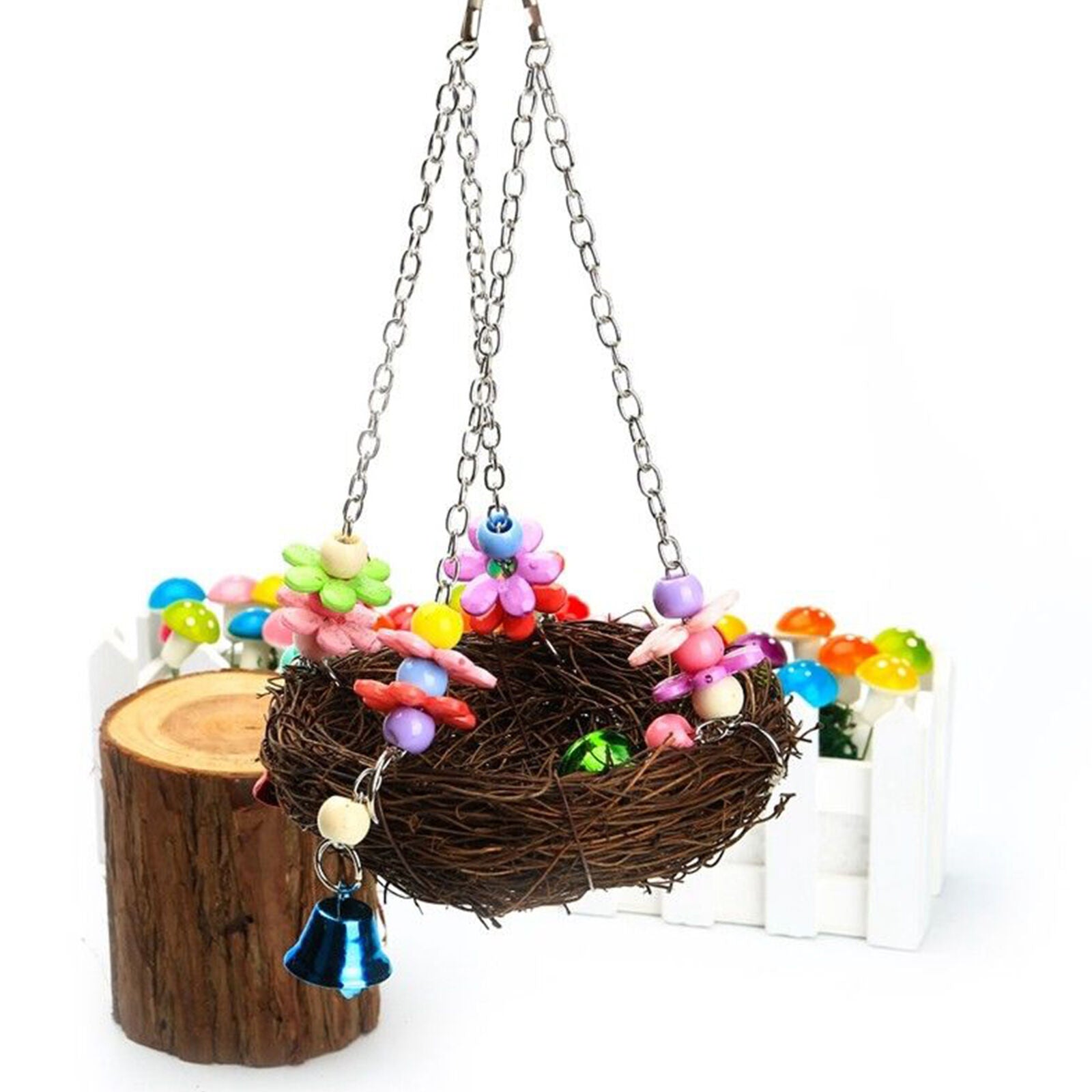 Parrot Bird Swing Hanging Chew Toys Parakeet Budgie Cockatiel Nest Hammock Gift